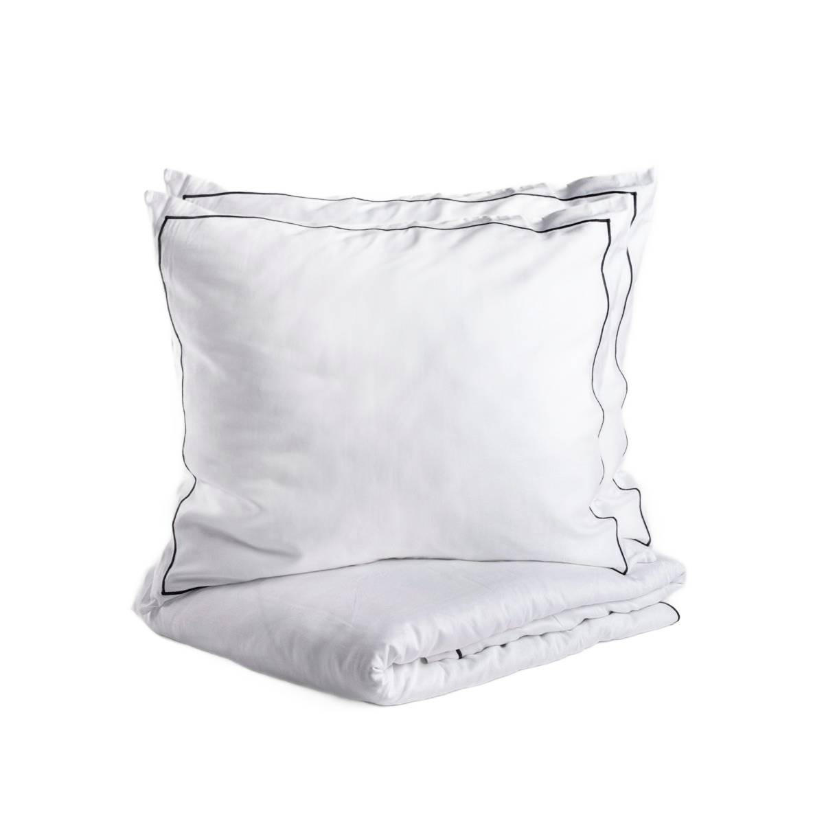 BETTWÄSCHE Esperin weiß 160/200 cm - Schwarz, Textil (160/200cm) - Homla