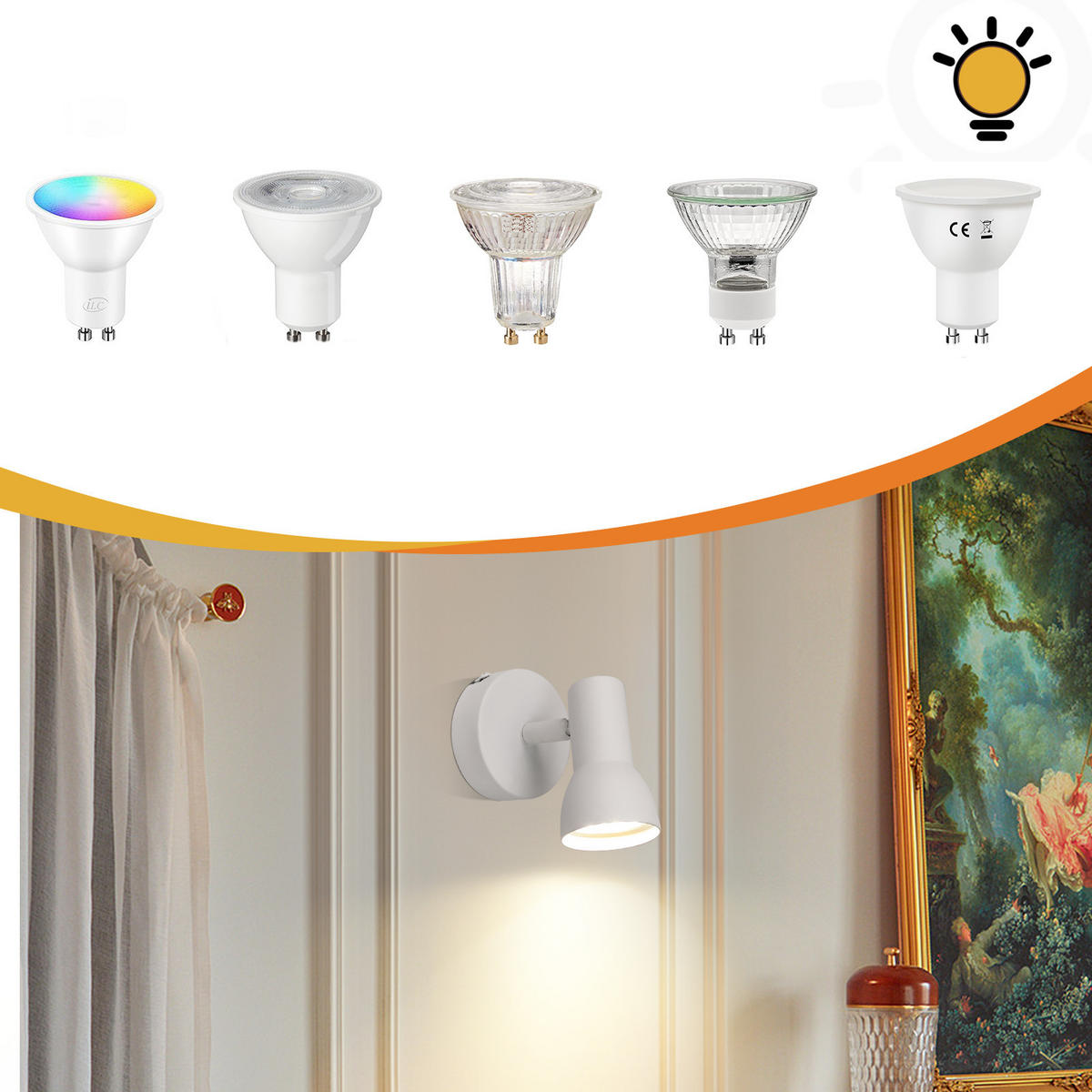 STRAHLER Floryna 1 Flammig 8/9/13.5 cm - Weiß, Metall (13.5/8/9cm) - ZMH