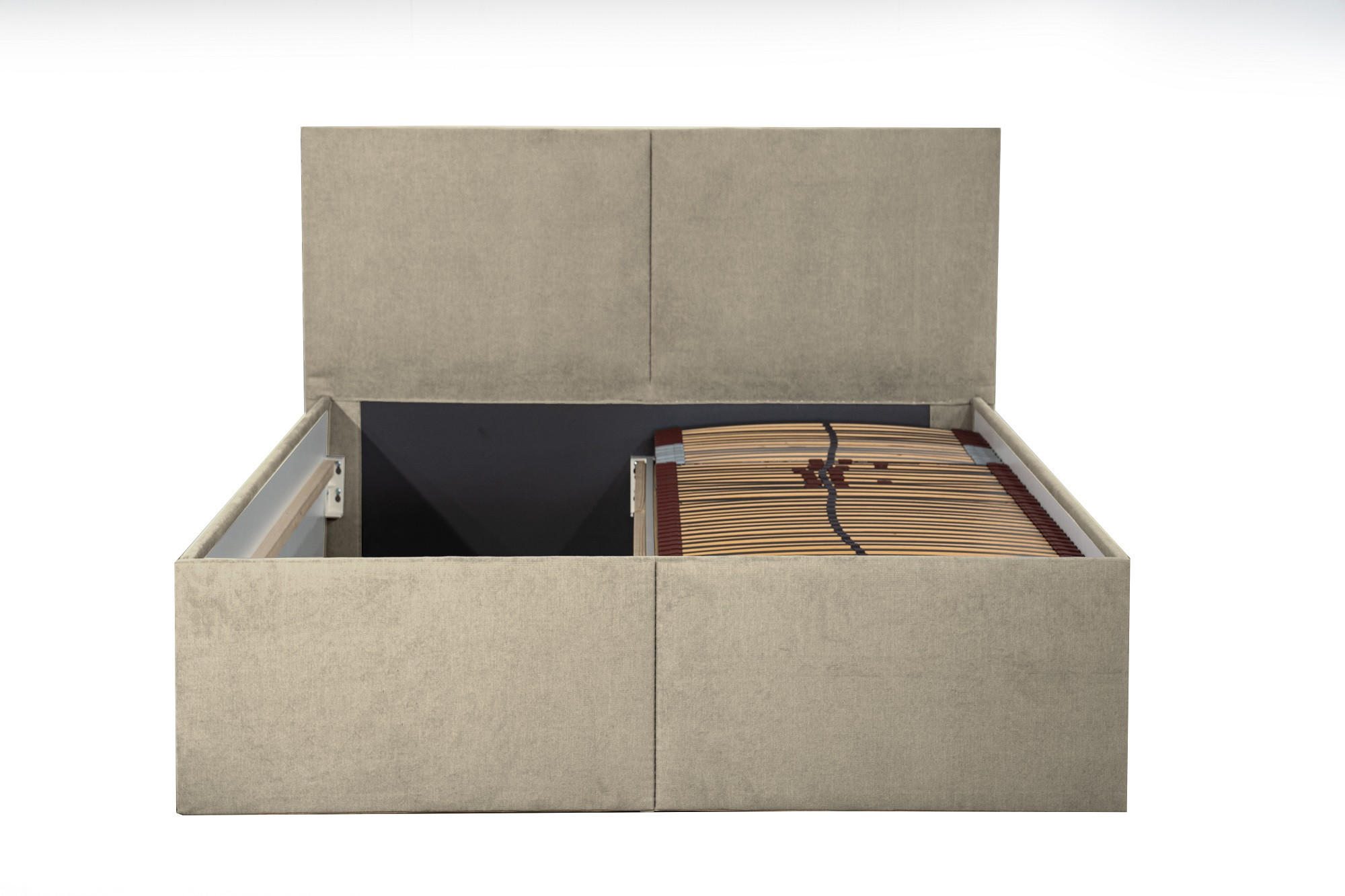 POLSTERBETT Milano Beige 160 200 32 Stauraum ohne hydraulische Funktion Mit hochwertiger Matratze H2 (bis 100 kg) und Lattenrost - Beige, Holz (160/200cm) - Halmon Schlafkomfort Betten 