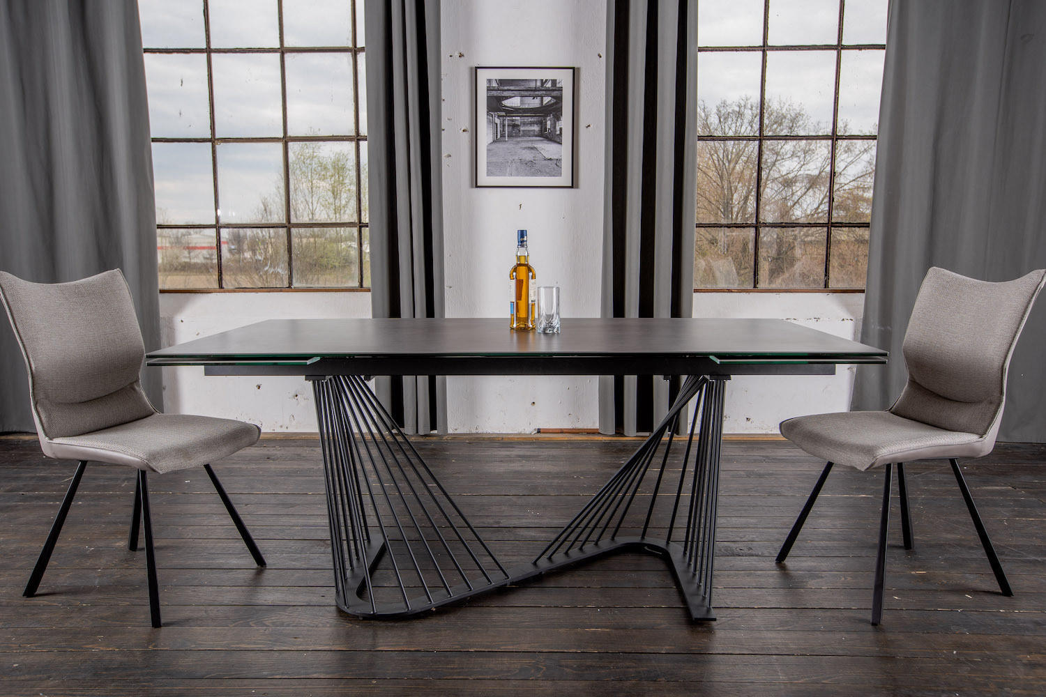 AUSZIEHTISCH ELOISE Schwarz Glas - Schwarz, Glas (180/90/76cm) - KAWOLA