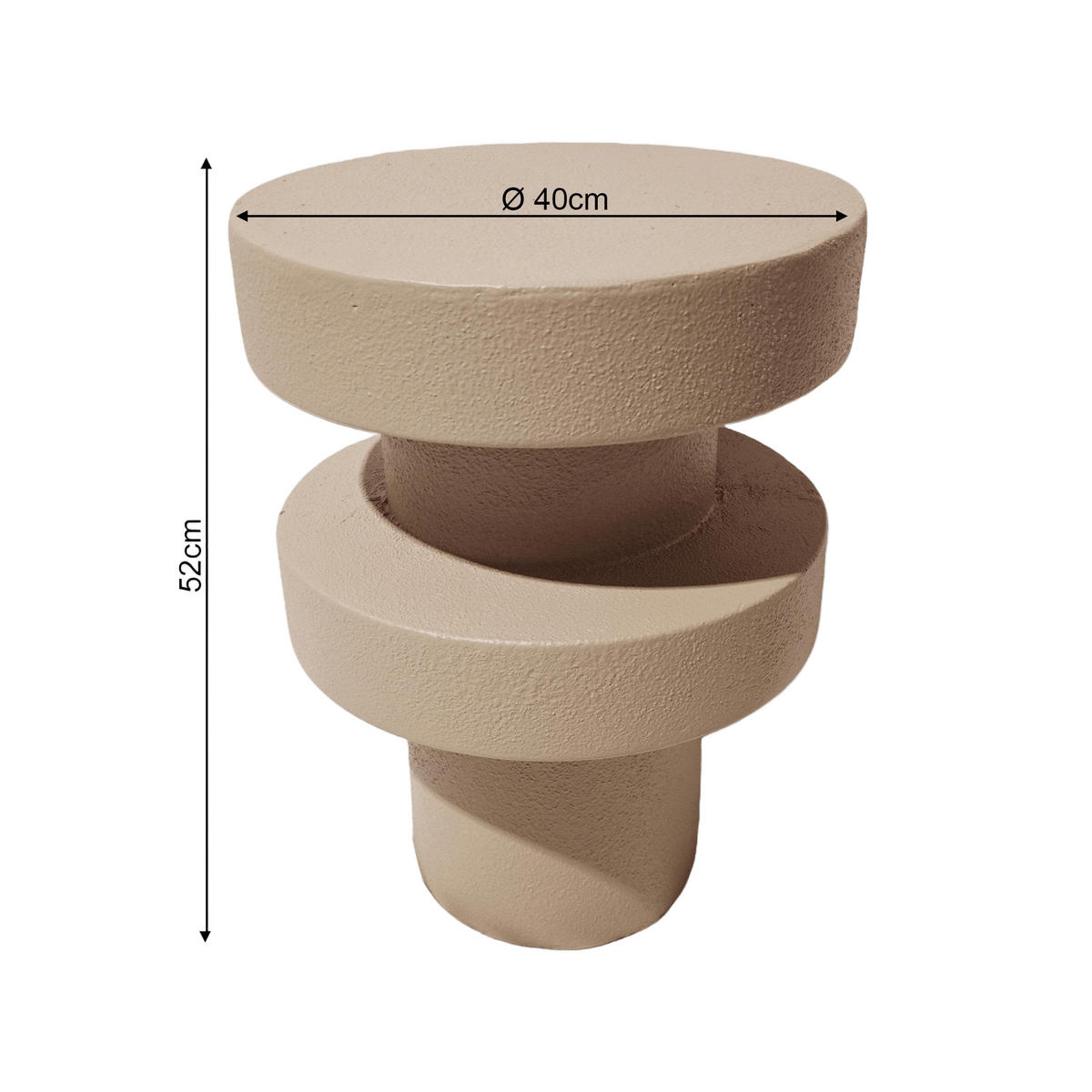 BEISTELLTISCH Mokkabraun 33/33/45 cm - Braun, Stein (33/33/45cm) - Mobili Rebecca