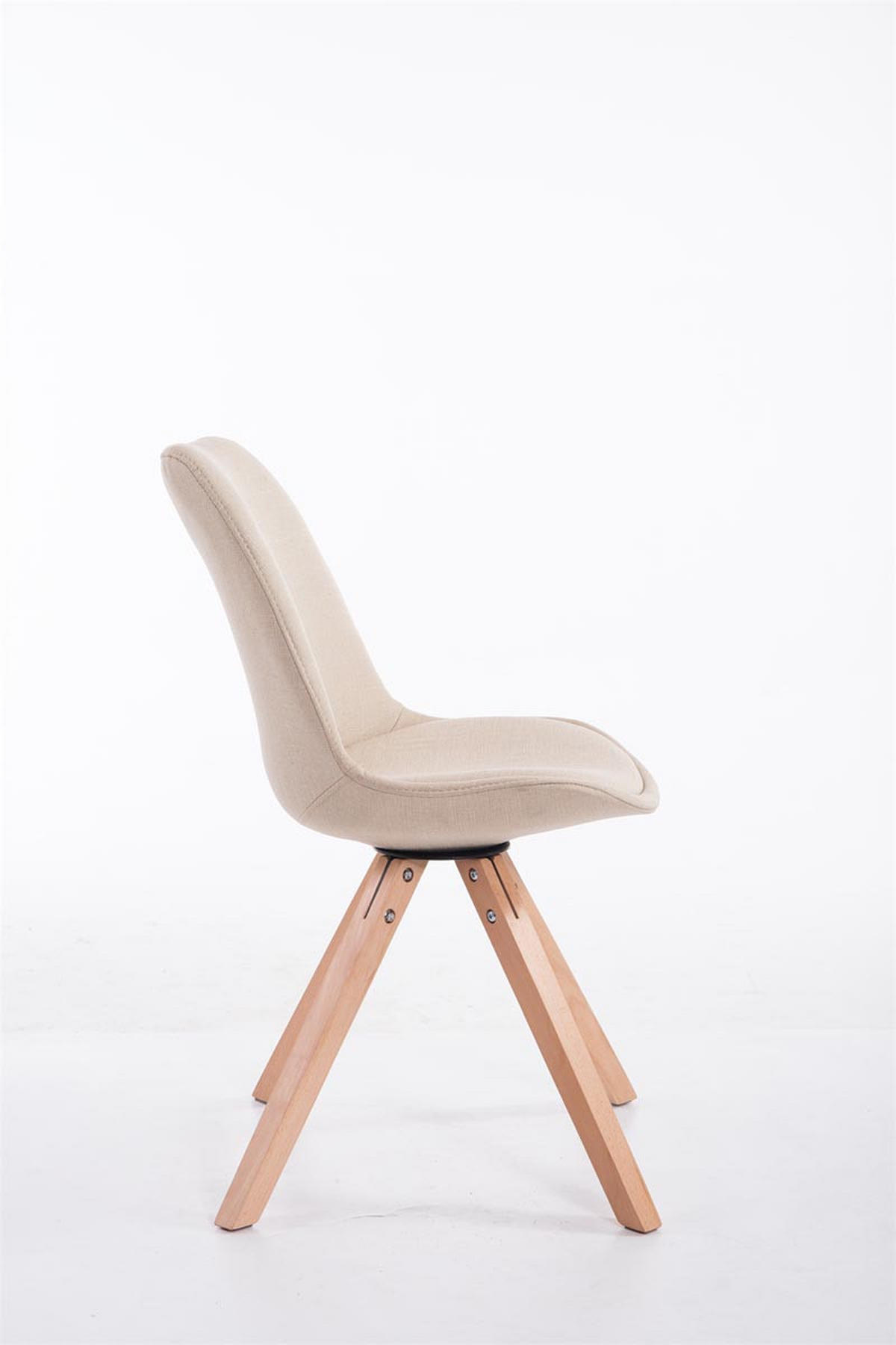 STUHL Stoff creme - Eukalyptusholzfarben/Creme, Holz/Textil (48/84/56cm) - CLP