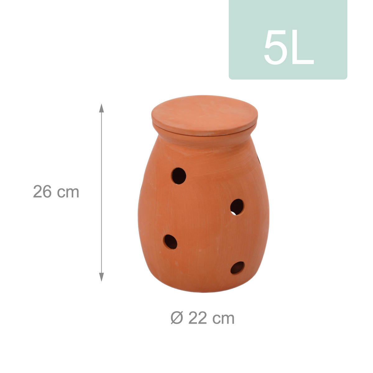 KOMPOSTÉR Terakota na zakopanie 5 l - béžová, keramika (22/26/22cm) - Relaxdays