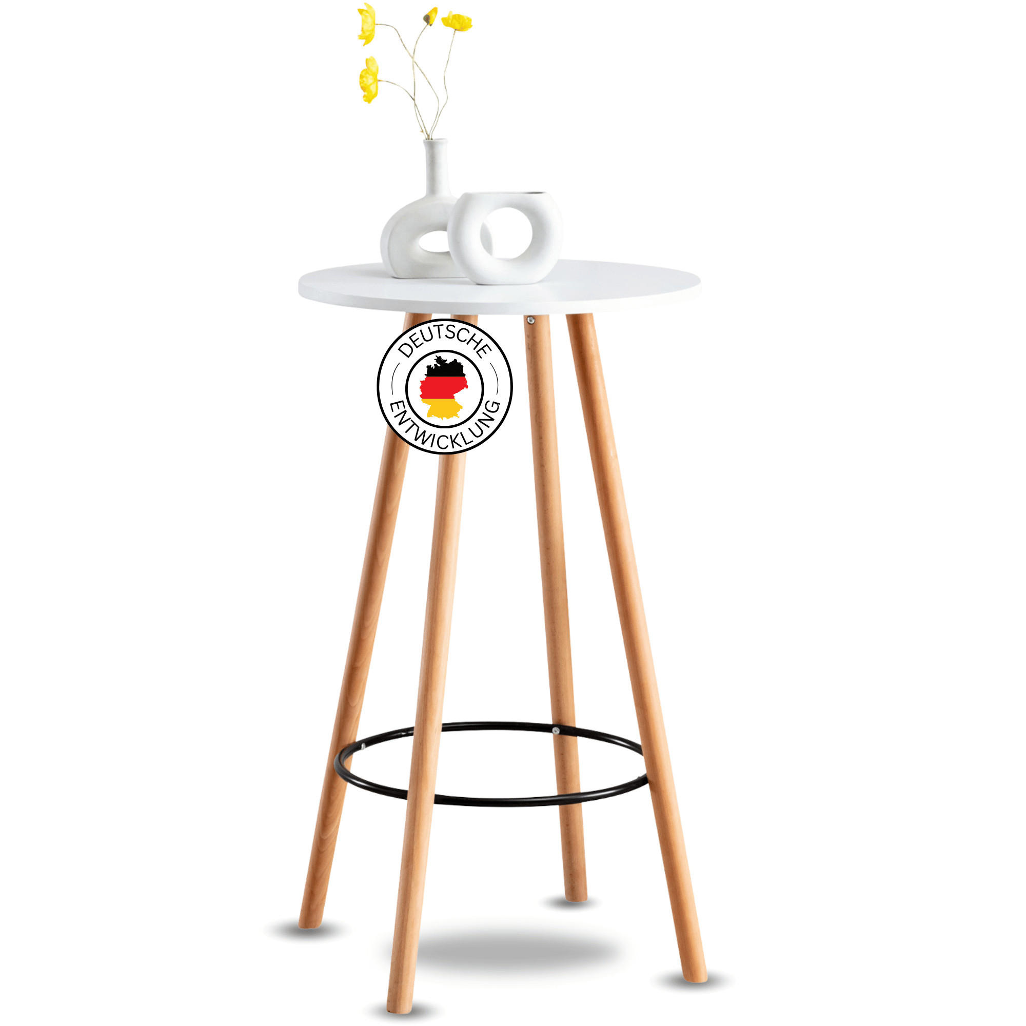 STEHTISCH Ø 60 cm innen REJA 107 cm Hoch Weiß - Weiß, Holz (60/60/107cm) - DELUKE