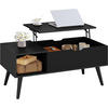 COUCHTISCH höhenverstellbar(47-53 cm), mit Stauraum, Schwarz - Schwarz, Holzwerkstoff/Metall (50/100/43cm) - Woltu