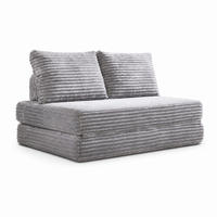 2-SITZER SCHLAFSOFA Stoff Hellgrau mit abnehmbaren Rückenlehnen - Hellgrau, Textil (140/85/100cm) - WISHDOR