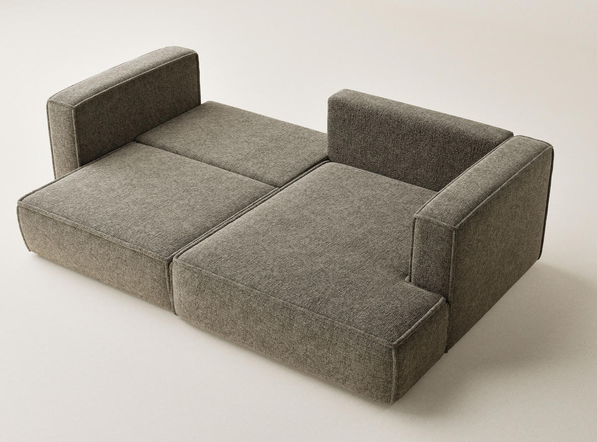 ECKSOFA MIT SCHLAFFUNKTION Velto Braun Chenille-Stoff - Schwarz/Braun, Holz/Holzwerkstoff (250/152cm) - Maison de Reve