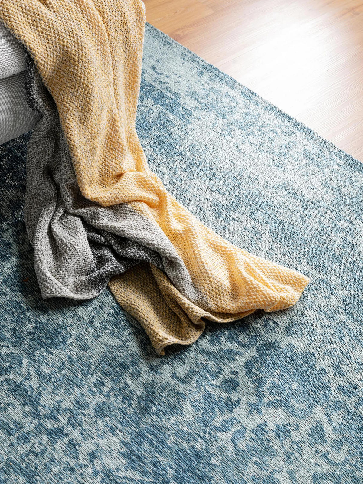 FLACHGEWEBETEPPICH Tosca Blau 195x285 cm - Blau, Textil (195/285cm) - benuta Pop