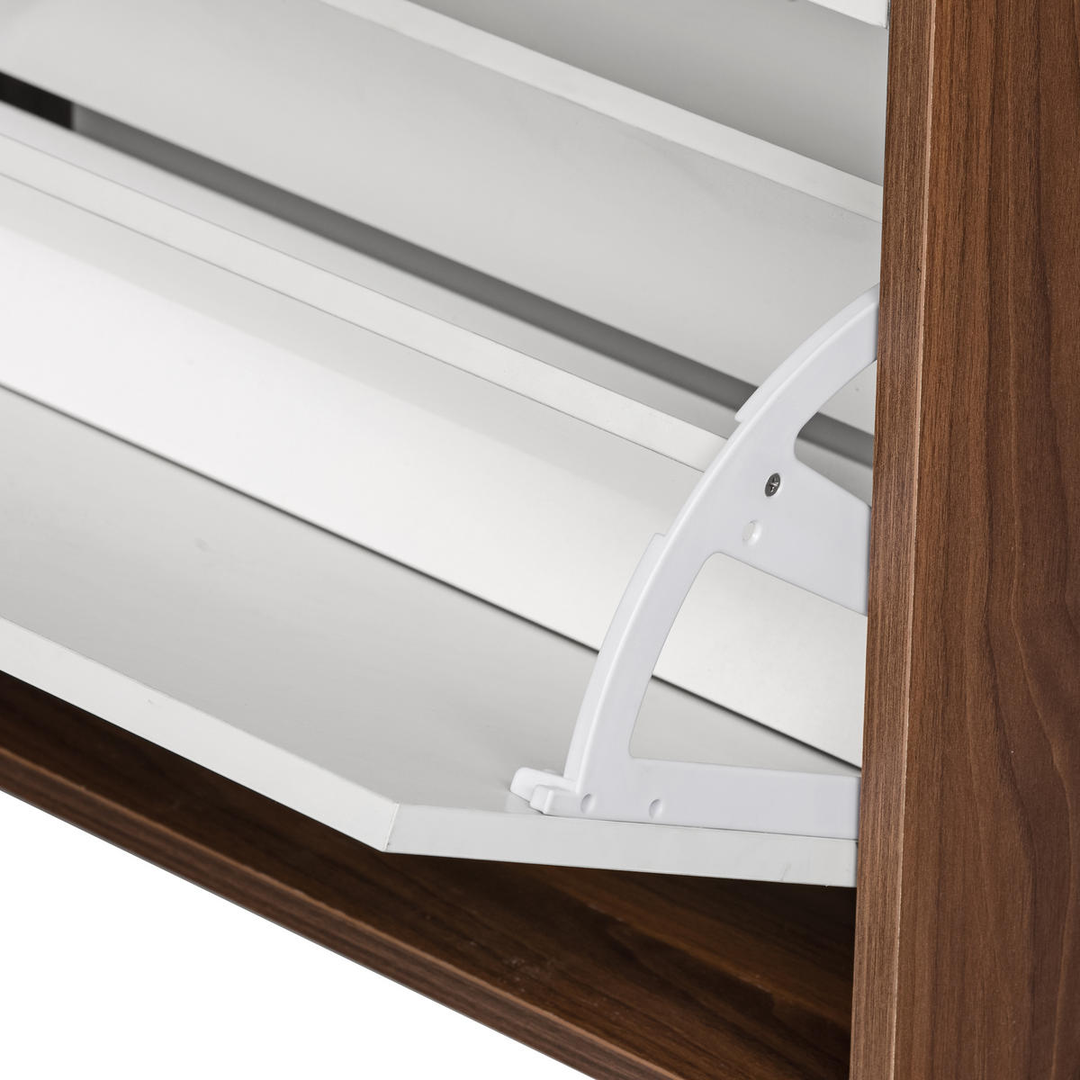 SCHUHSCHRANK Braun weiß - Braun/Weiß, Holz (63/113/24cm) - Urban Meuble