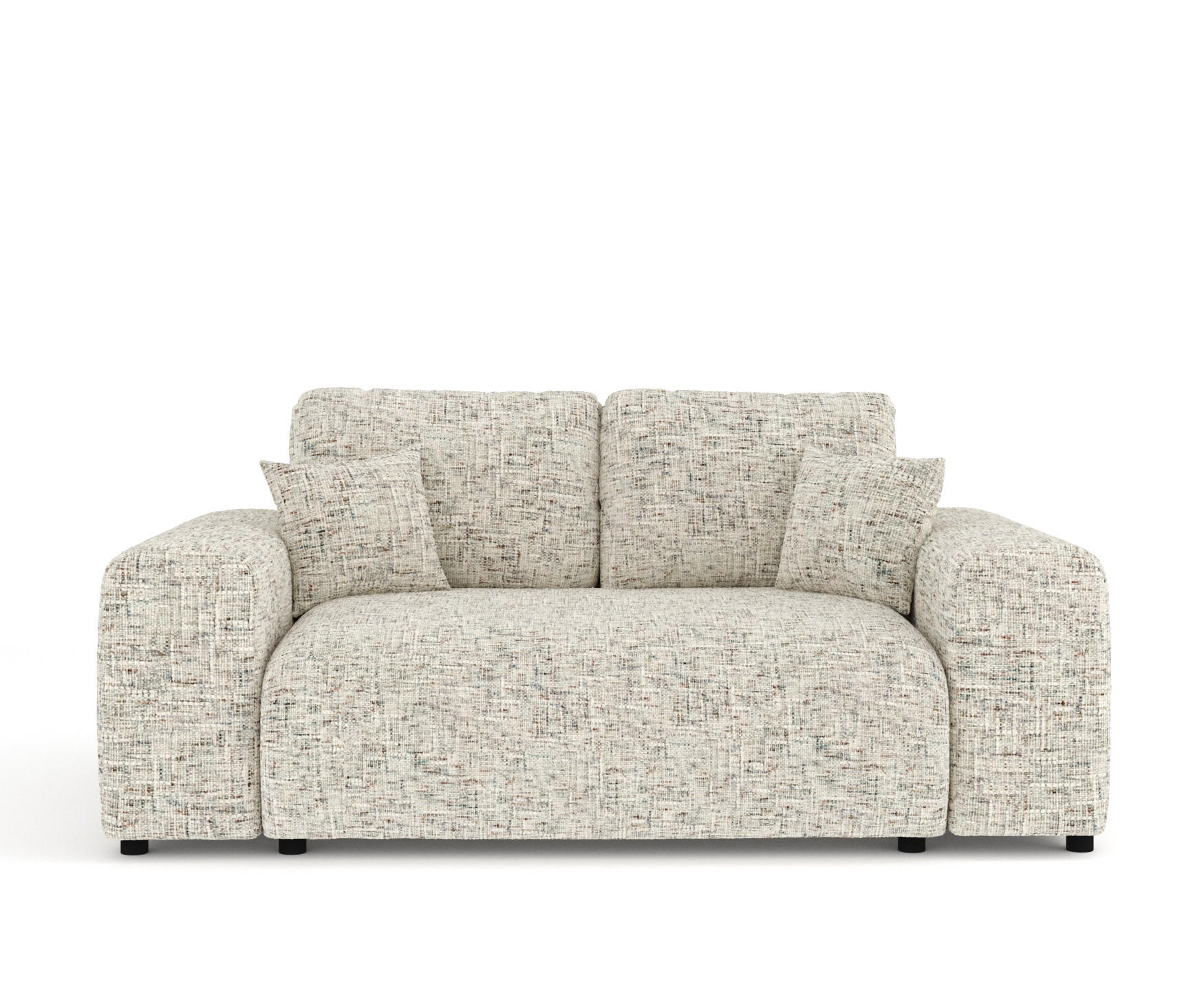 2-SITZER-SOFA Zanzibar Beige Webstoff - Beige/Schwarz, Holz/Holzwerkstoff (178/79/108cm) - Maison de Reve