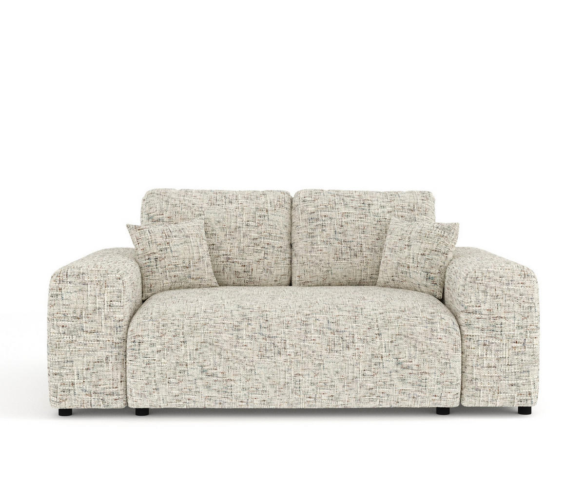 2-SITZER-SOFA Zanzibar Beige Webstoff - Beige/Schwarz, Holz/Holzwerkstoff (178/79/108cm) - Maison de Reve