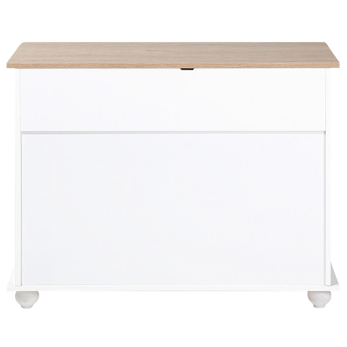 KOMMODE 3 Schubladen weiß/heller Holzfarbton Everett - Schwarz/Weiß, Holzwerkstoff (100/79/45cm) - Beliani