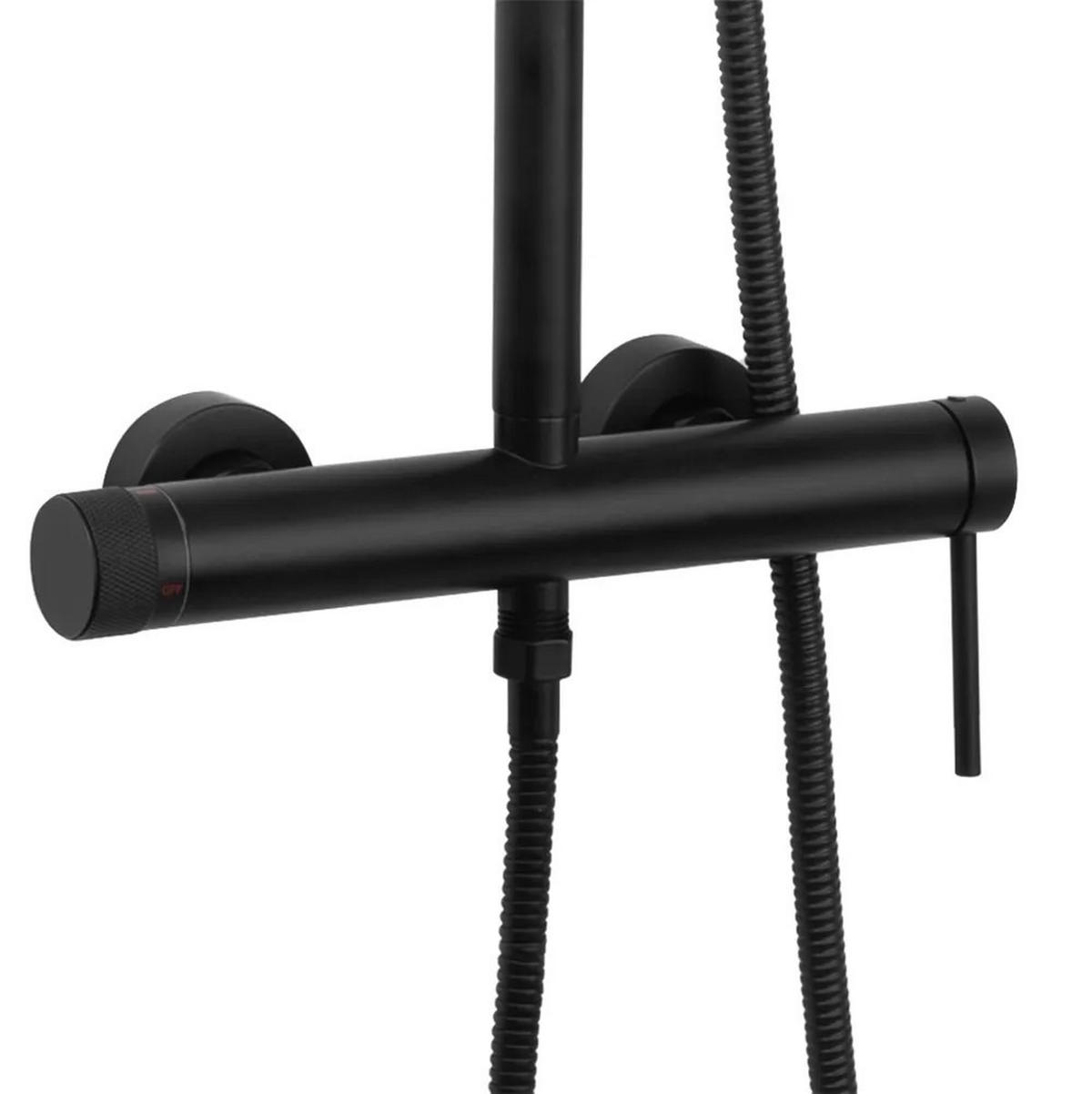 DUSCHGARNITUR Rea Foss Clif Black - Schwarz, Metall (40/18/25cm) - REA