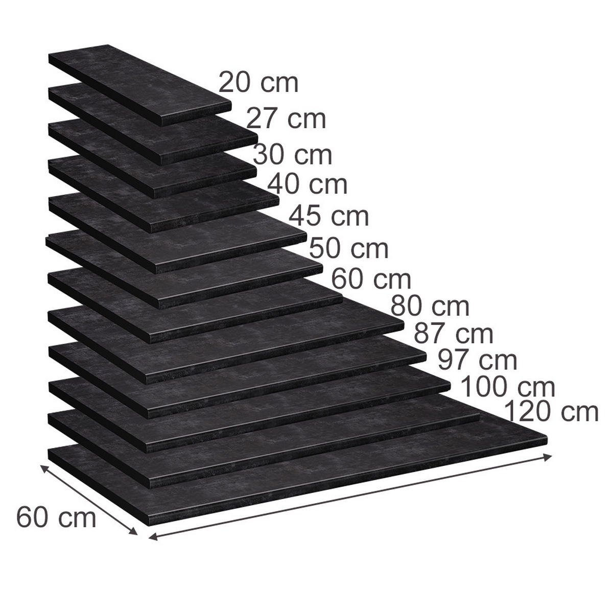 KUCHYŇSKÁ PRACOVNÍ DESKA R-Line Antracit - antracitová, kompozitní dřevo (120/2.8/60cm) - Vicco