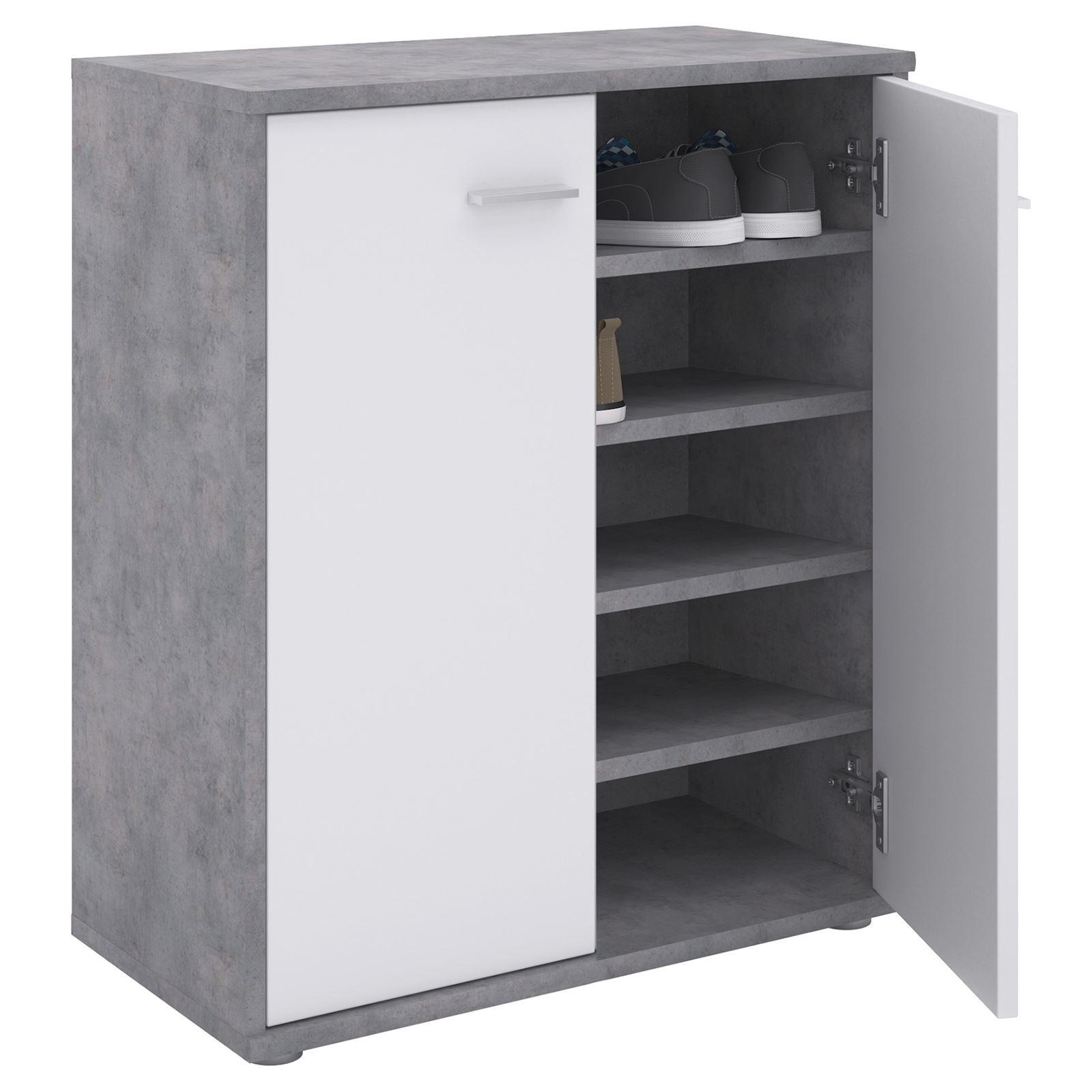SCHUHSCHRANK LENNIS - Weiß/Grau, Holzwerkstoff (60/70/35cm) - CARO-Möbel