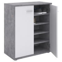 SCHUHSCHRANK LENNIS - Weiß/Grau, Holzwerkstoff (60/70/35cm) - CARO-Möbel