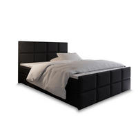 BOXBETT ARIEL 180x200 cm mit Matratze und Topper - Schwarz - Schwarz, Holz (180/200cm) - MASSENO