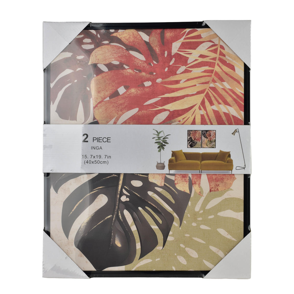 BILD Inga 2er Set 40/3/50 cm Kunstoff - Grau, Kunststoff (40/50cm) - Mondex