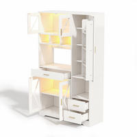 BUFFETSCHRANK Weiß 105/40/185 cm - Weiß, Holz (105/185/40cm) - PANGIVO