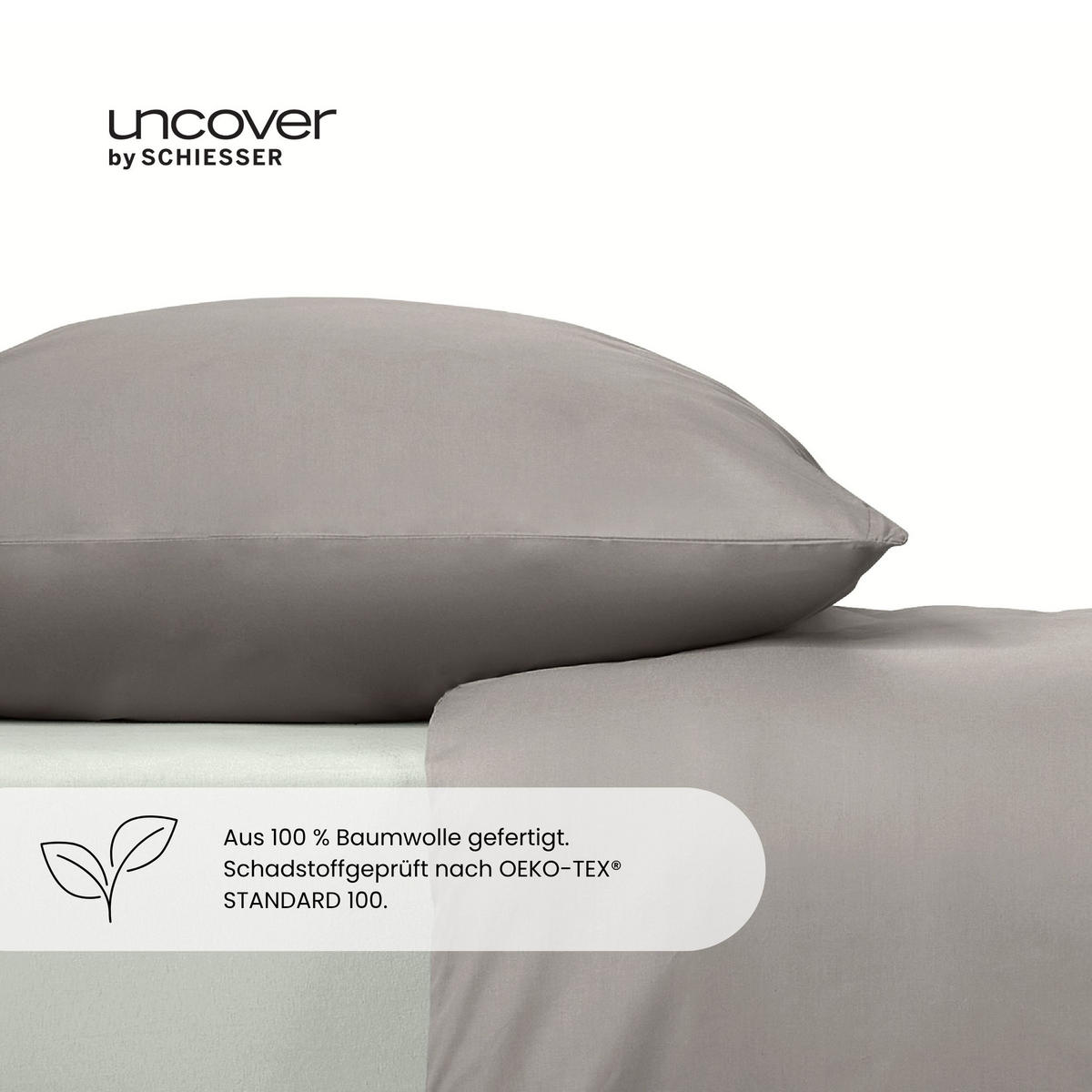 BETTWÄSCHESET Soho - Renforcé - 2-teilig - 135 x 200 cm - Hellgrau - Hellgrau, Textil (135/200cm) - Uncover by Schiesser