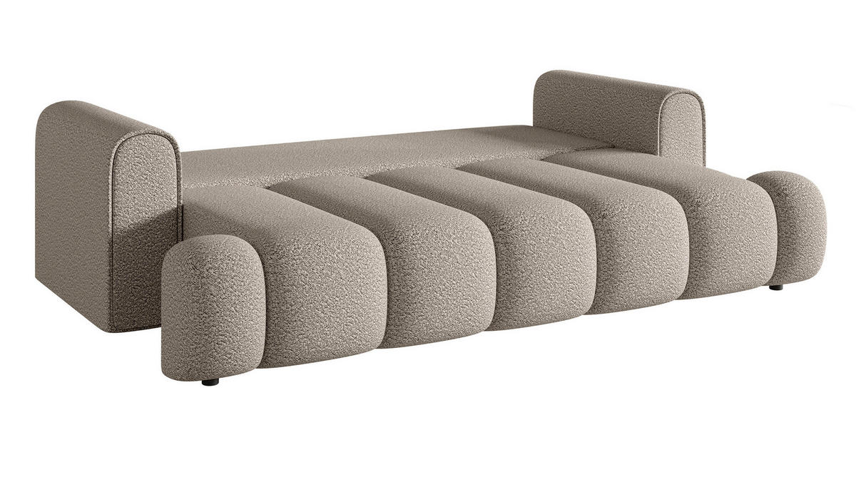 SCHLAFSOFA Dandelino Hellbeige Boucle - Beige/Schwarz, Kunststoff/Textil (250/90/112cm) - Selsey