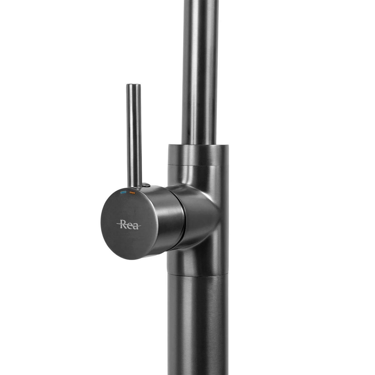 WASCHBECKENARMATUR Freistehend Rea Lungo Titan - Titanfarben, Metall (20/107.5/96cm) - REA