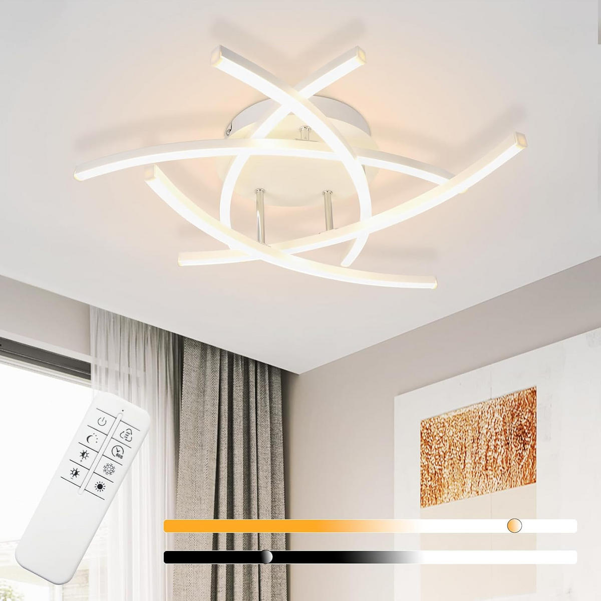 LED-DECKENLEUCHTE Ulmenkarg 52.0/13.0/52.0 cm - Weiß, Metall (52/52/13cm) - ZMH