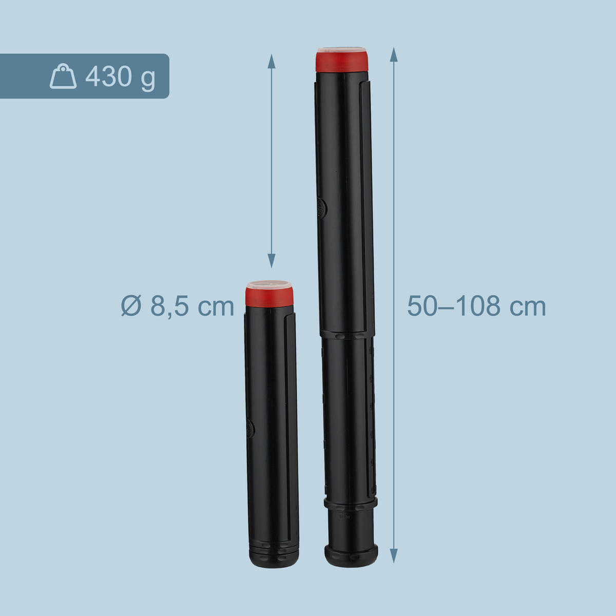 PLAGÁTOVÁ rúrka - čierna, plast (8.5/108/8.5cm) - Relaxdays