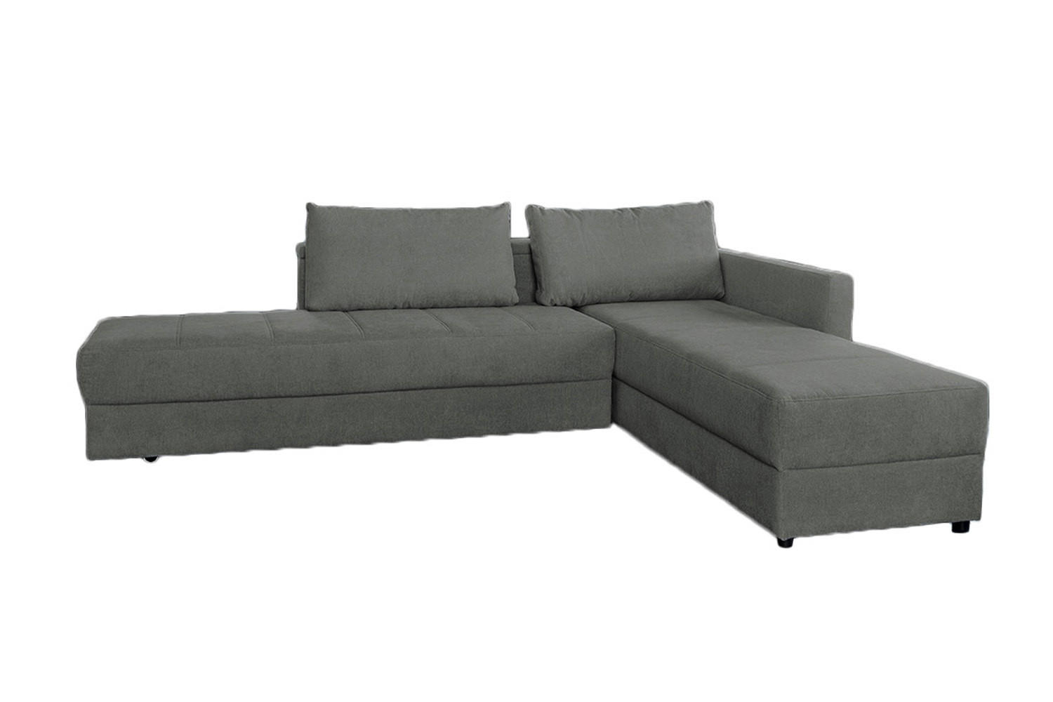 SCHLAFSOFA IDA Grau Webstoff - Schwarz/Grau, Textil (287/229cm) - KAWOLA