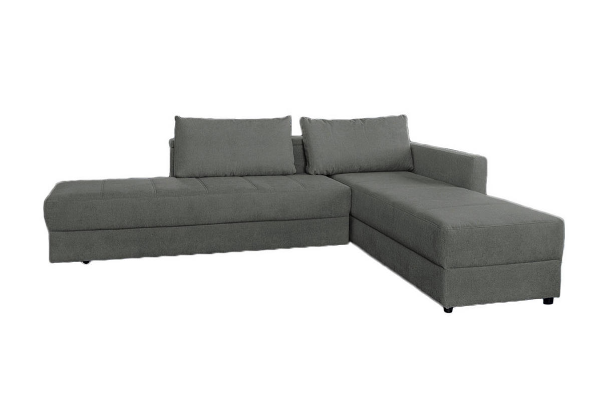 SCHLAFSOFA IDA Grau Webstoff - Schwarz/Grau, Textil (287/229cm) - KAWOLA