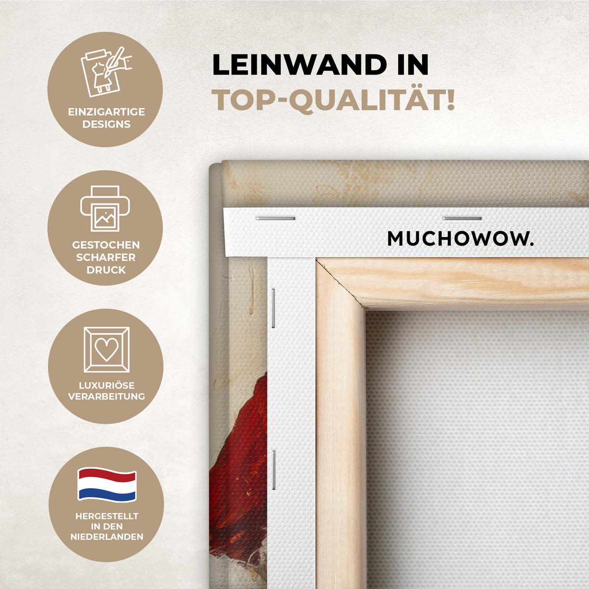 LEINWANDBILD Weihnachtsmann - Rentier - Weihnachten 30x40 cm - Rotbraun, Textil (30/40cm) - MuchoWow