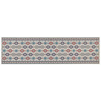 KURZFLOR-TEPPICH Bunt 80/300 cm Hacilar - Blau/Beige, Textil (80/300cm) - Beliani