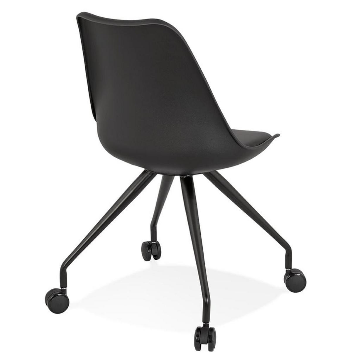 BÜROSTUHL Kunststoff ergonomisch mit Rollen und Drehfunktion GALORO, Schwarz 60x60x92 cm - Schwarz, Kunststoff/Metall (60/92/60cm) - KADIMA DESIGN
