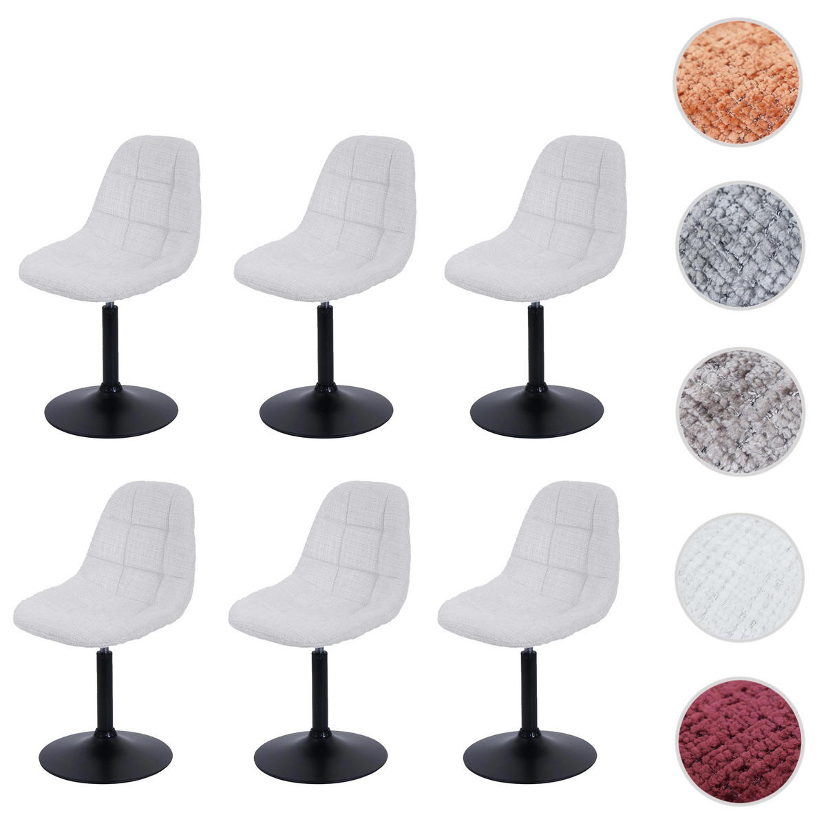 ESSZIMMERSTUHL Cremeweiß 6er-Set - Weiß, Textil (47/83/43cm) - MCW