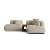 ECKSOFA modular rechts Martina aus strukturiertem Stoff leichtes beige 2 Sitzplätze - Creme, Textil (176/285cm) - Micadoni