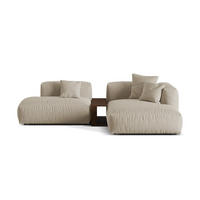 ECKSOFA modular rechts Martina aus strukturiertem Stoff leichtes beige 2 Sitzplätze - Creme, Textil (176/285cm) - Micadoni