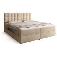 BOXBETT Detroit mit Topper 180/200 Beige - Beige, Holzwerkstoff/Textil (180/200cm) - Bromarkt