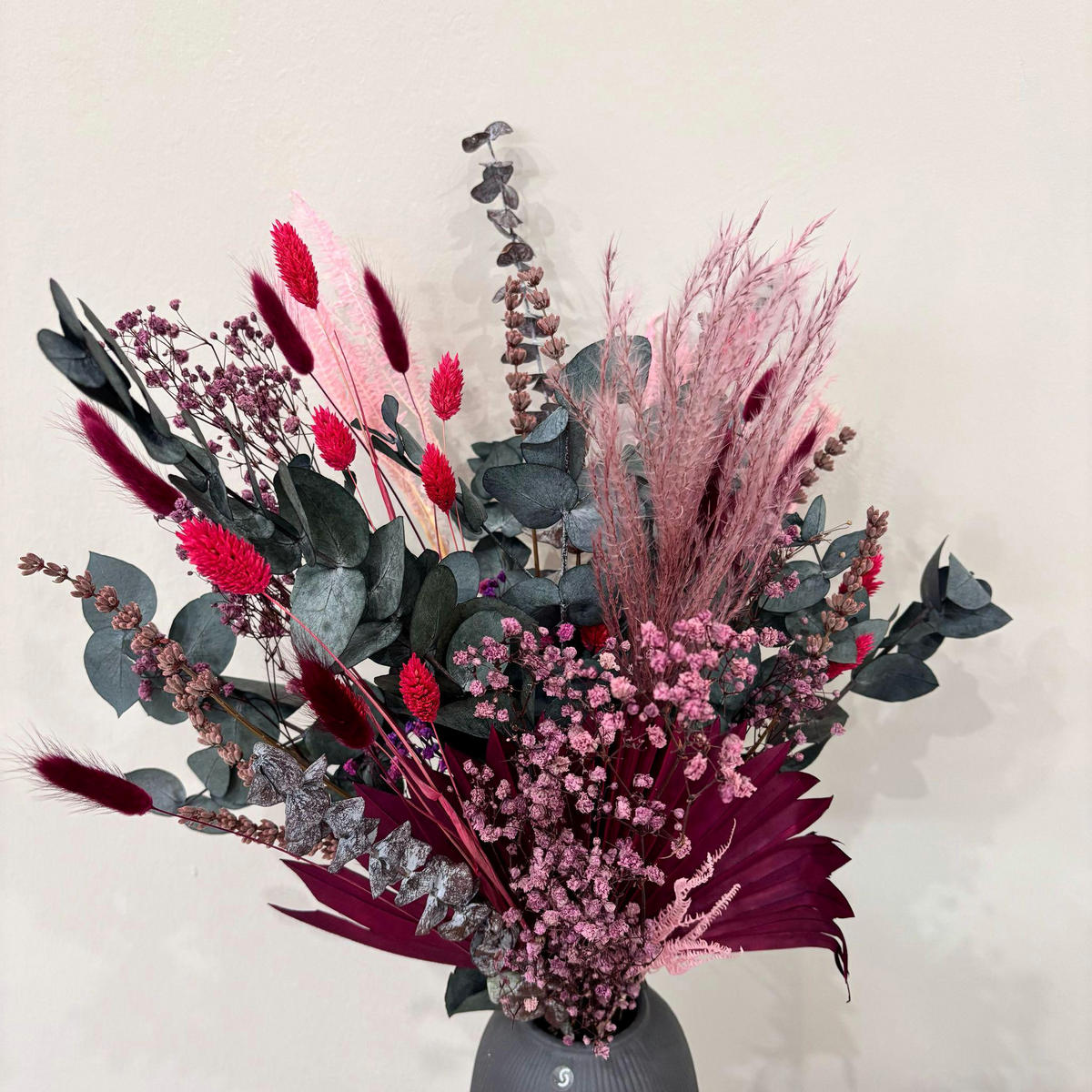 TROCKENBLUMEN Strauß Touch of Berry - Magenta, Naturmaterialien (50cm) - Lykke & You