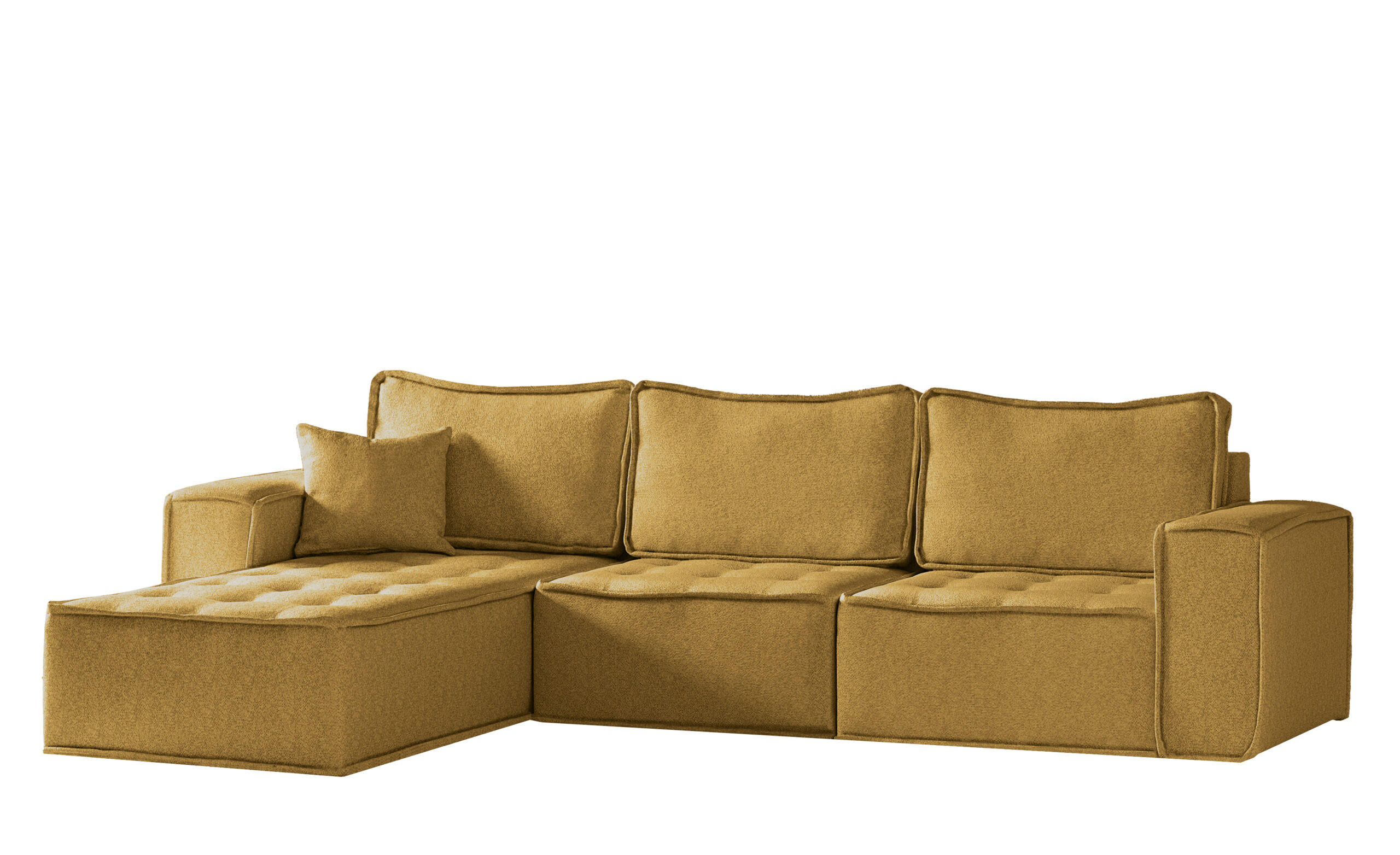 ECKSOFA L-förmige Bohoo-Maxi Gelb Links - Gelb, Holz (192/292cm) - Kaiser Möbel