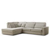 ECKSOFA Kirou Beige Webstoff - Links Seite - Beige/Schwarz, Holz/Holzwerkstoff (225/311cm) - Maison de Reve
