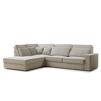 ECKSOFA Kirou Beige Webstoff - Links Seite - Beige/Schwarz, Holz/Holzwerkstoff (225/311cm) - Maison de Reve