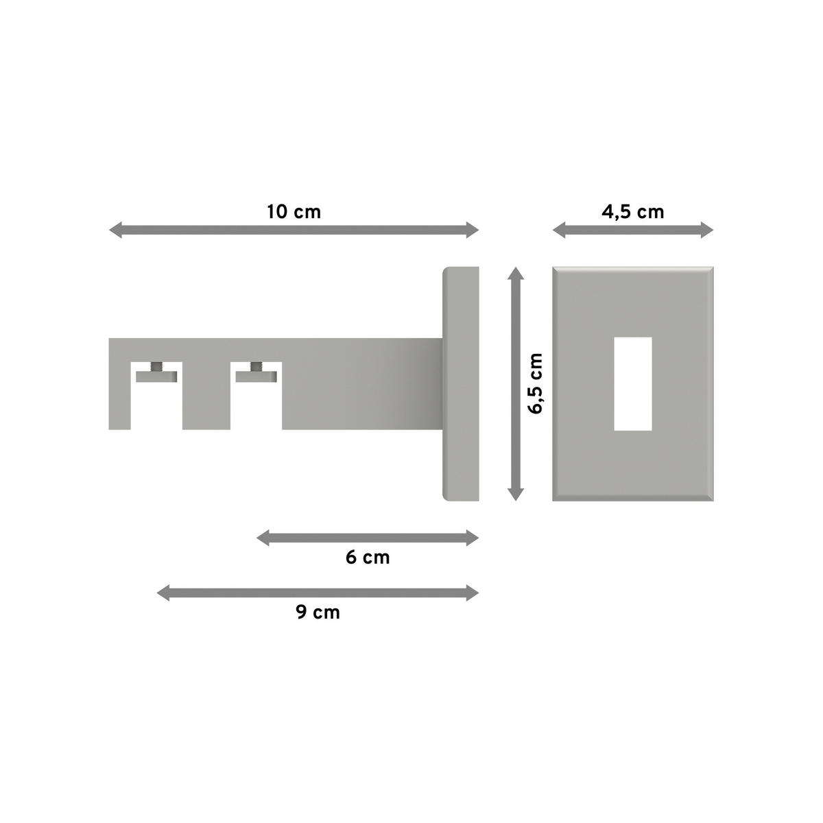 TRÄGER FÜR INNENLAUFSTANGEN 14x35 mm, Smartline 2-läufig, Weiß - Weiß, Metall (10/6.5/4.5cm) - INTERDECO