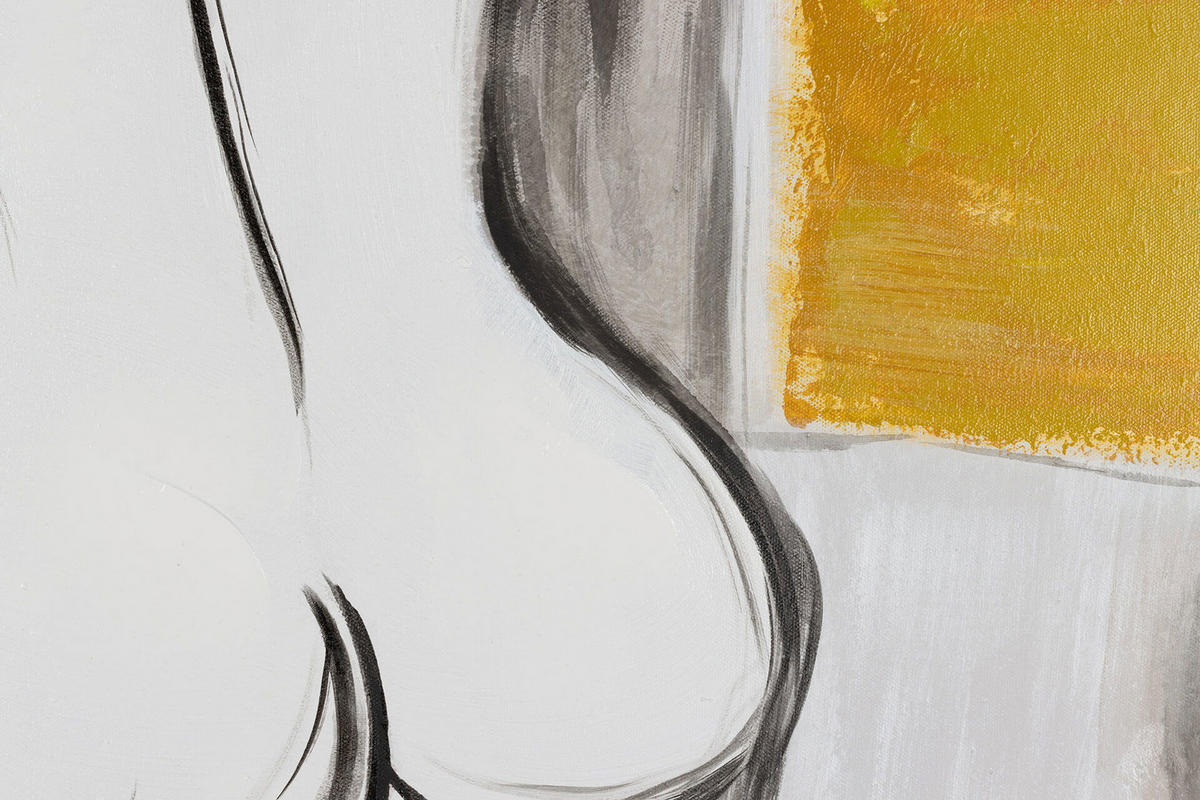 ACRYLBILD HANDGEMALT 60/90 cm - Schwarz/Weiß, Holz/Textil (2/90cm) - KUNSTLOFT