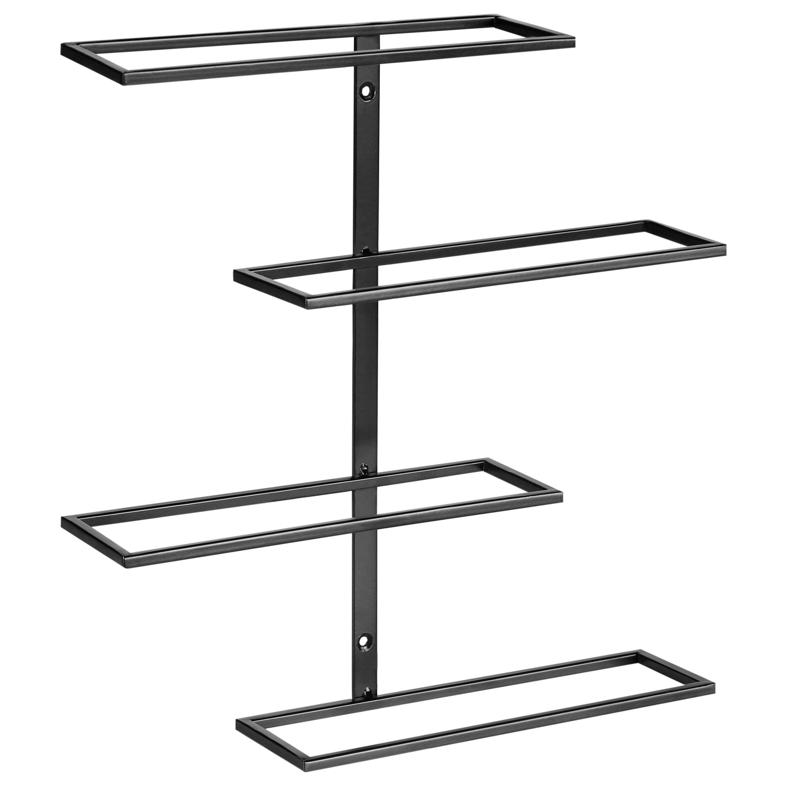 Beliani Wand-Weinregal Schwarz 37x37x8 cm