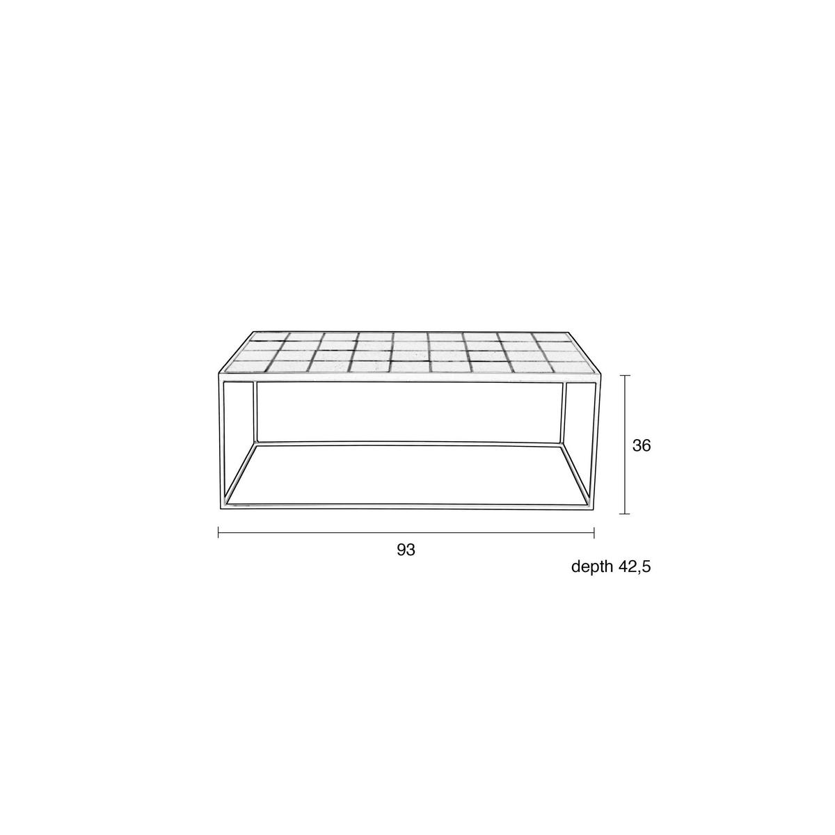 COUCHTISCH Glazed 93x42,5 cm Schwarz - Schwarz, Keramik (93/42.5/35.5cm) - Zuiver