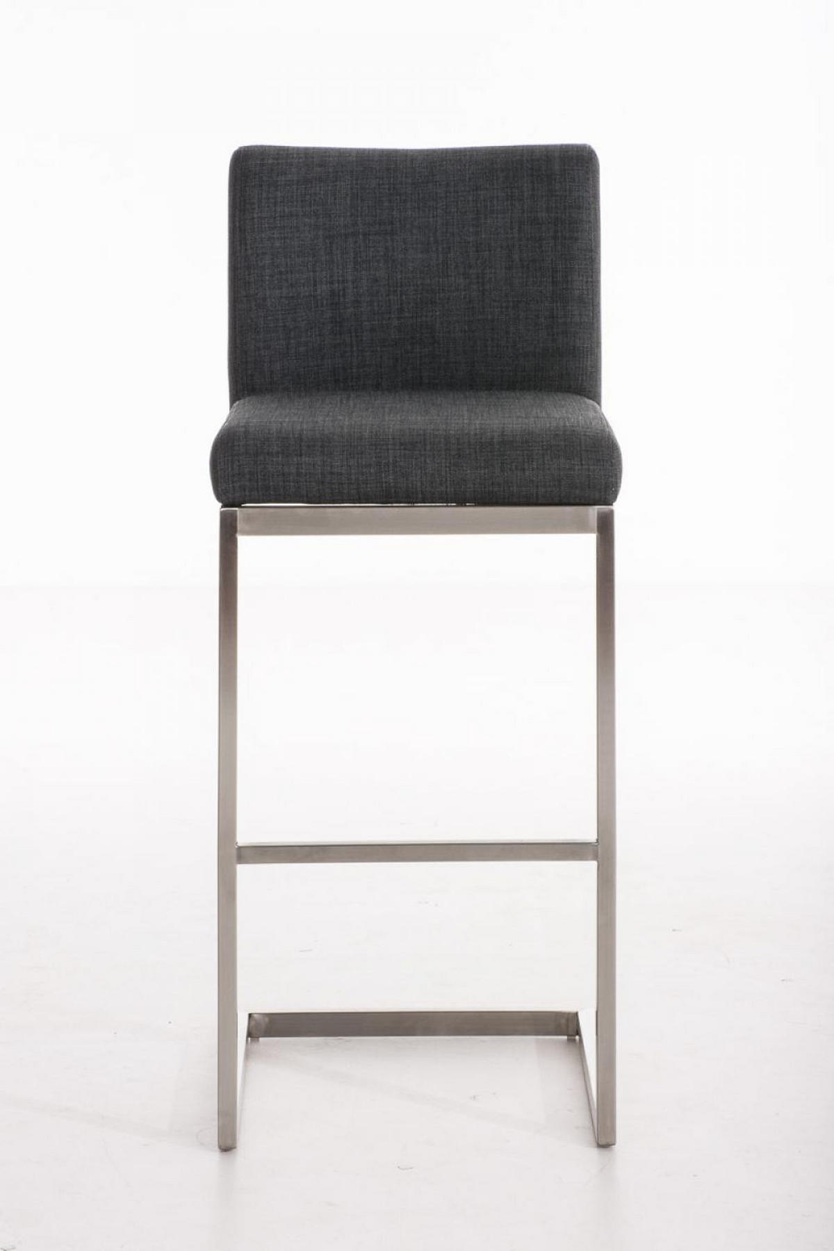BARHOCKER Stoff Dunkelgrau - Chromfarben/Dunkelgrau, Textil/Metall (42/104/48cm) - CLP