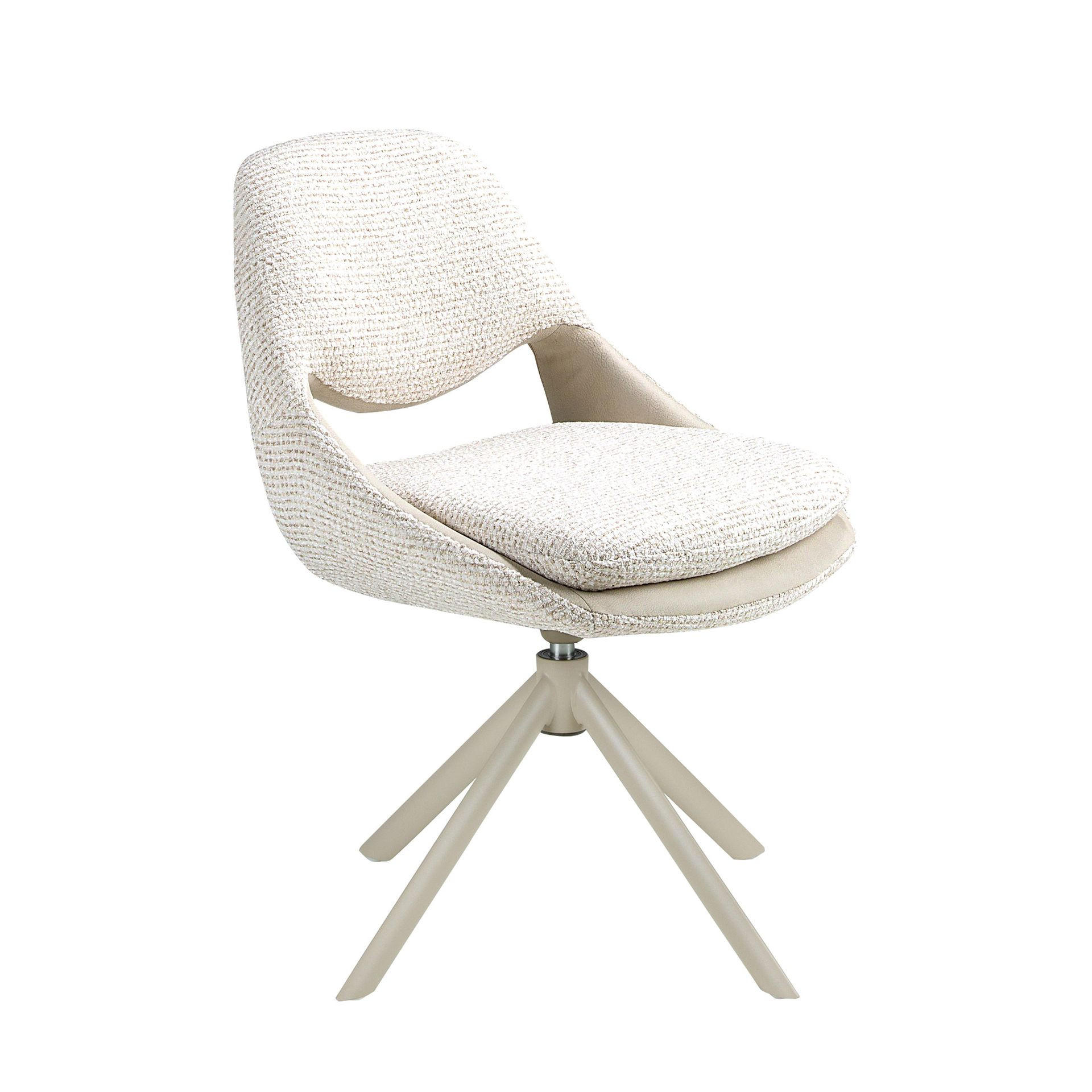 STUHL aus Stoff in Off-White und Creme 54/66/85 cm - Ecru/Creme, Textil/Metall (54/85/66cm) - ANGEL CERDA