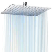 REGENDUSCHE Duschkopf 30 cm Edelstahl Quadratisch Anti-Kalk - Silberfarben, Metall (12/12.7/1cm)