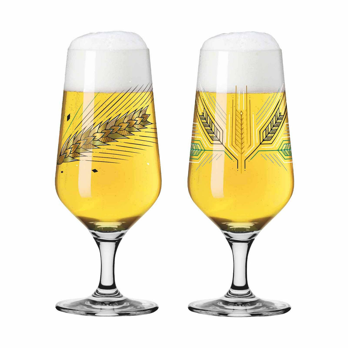 BIERGLÄSER GERSTE Brauchzeit transparent 374 ml 2er Set - Transparent, Glas (0.374L) - Ritzenhoff