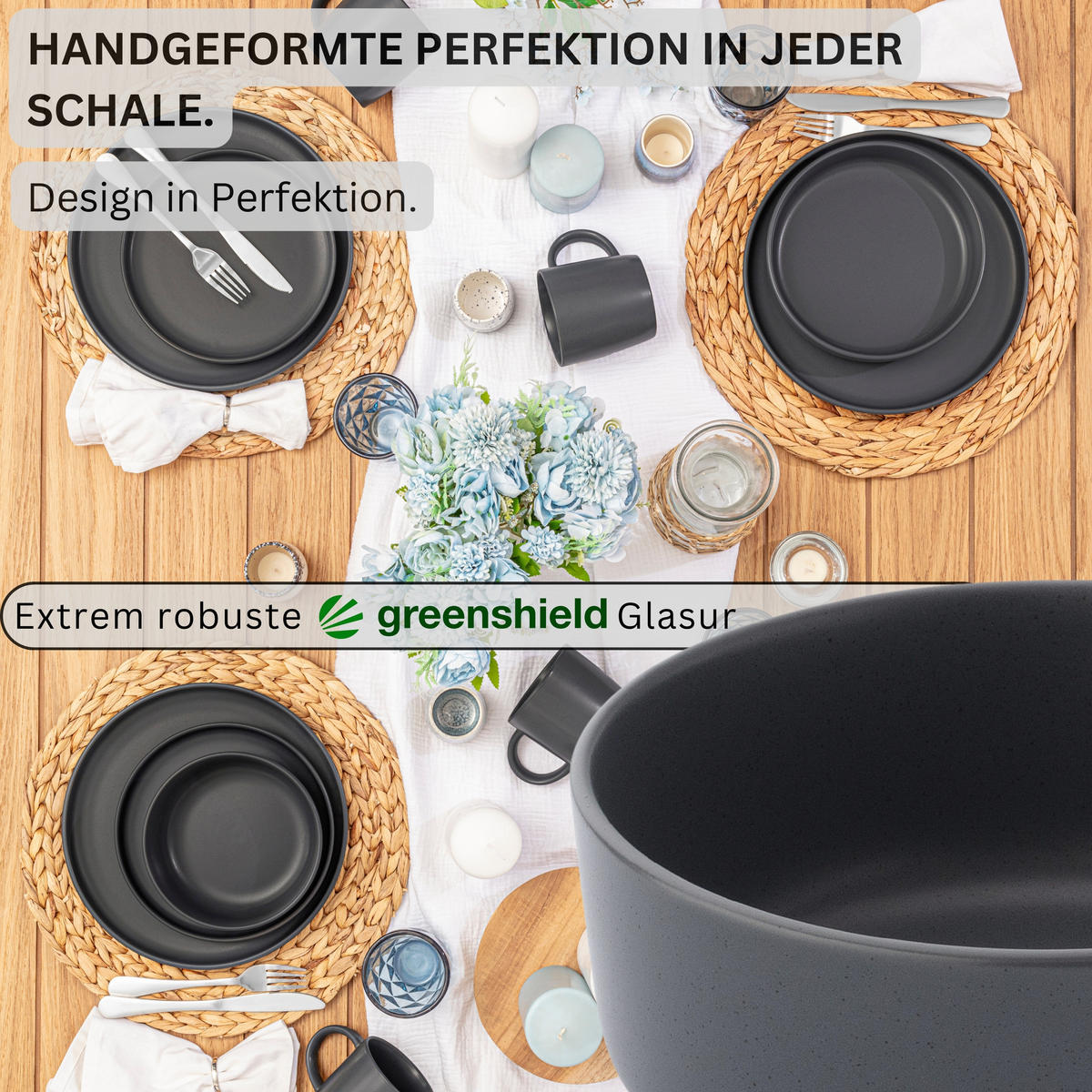 SCHALEN LEEDS NIGHTSKY - 6 teilig aus Steingut - Dunkelgrau, Stein (16.5/16.5/6.5cm) - Sänger